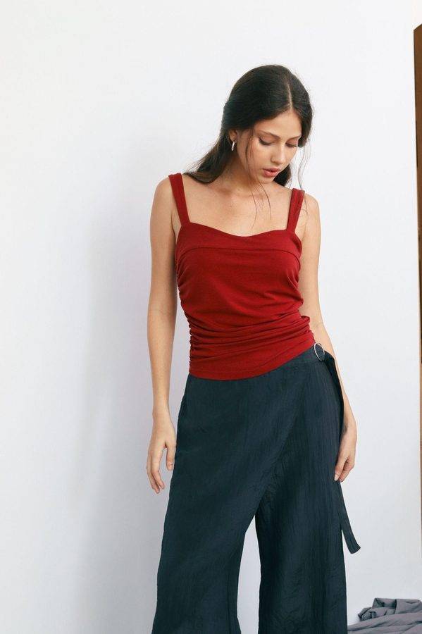 Scarlet Ruched Tank Top