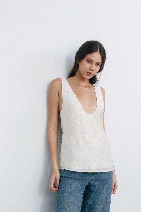 Deep V-Neck Sleeveless Tank Top
