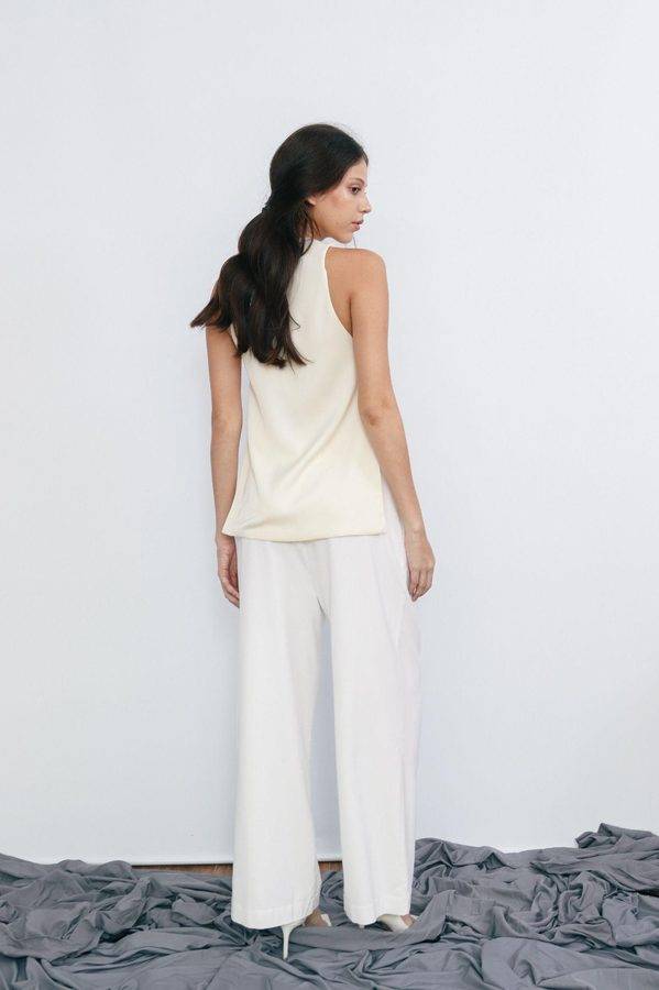 Ivory Open-Back Halter Top