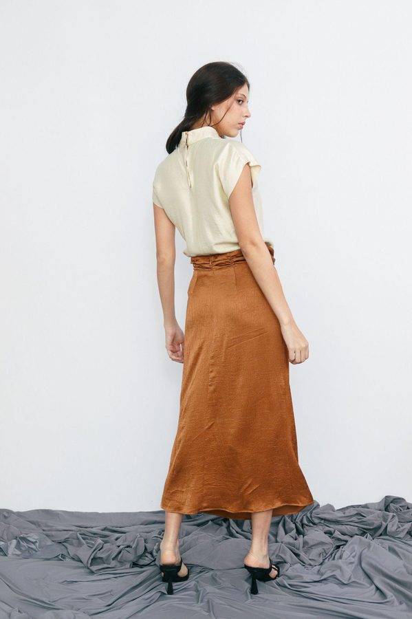 Satin Drape Wrap Skirt