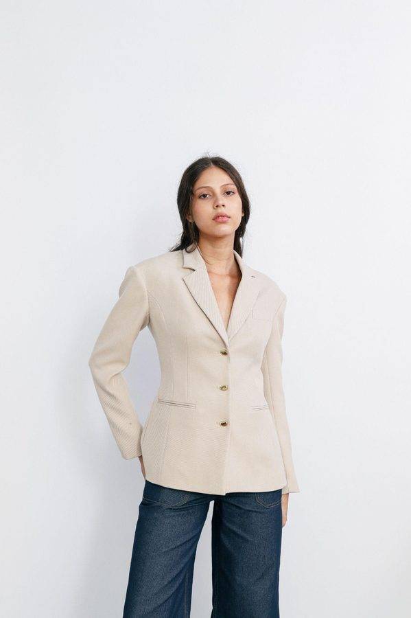 Tailored Sand Blazer