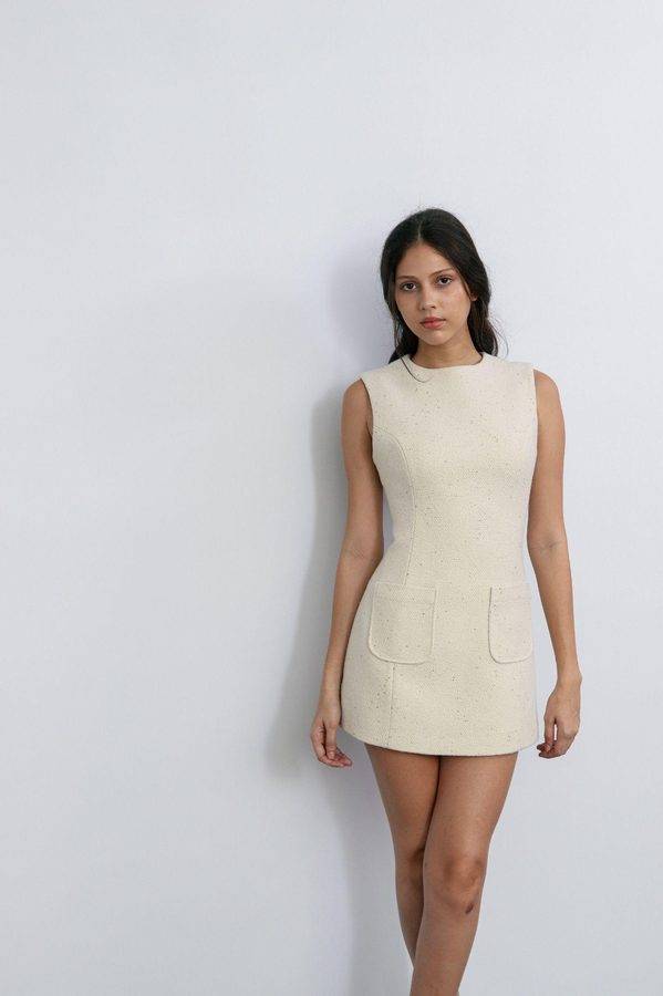 Ivory Minimal Shift Dress