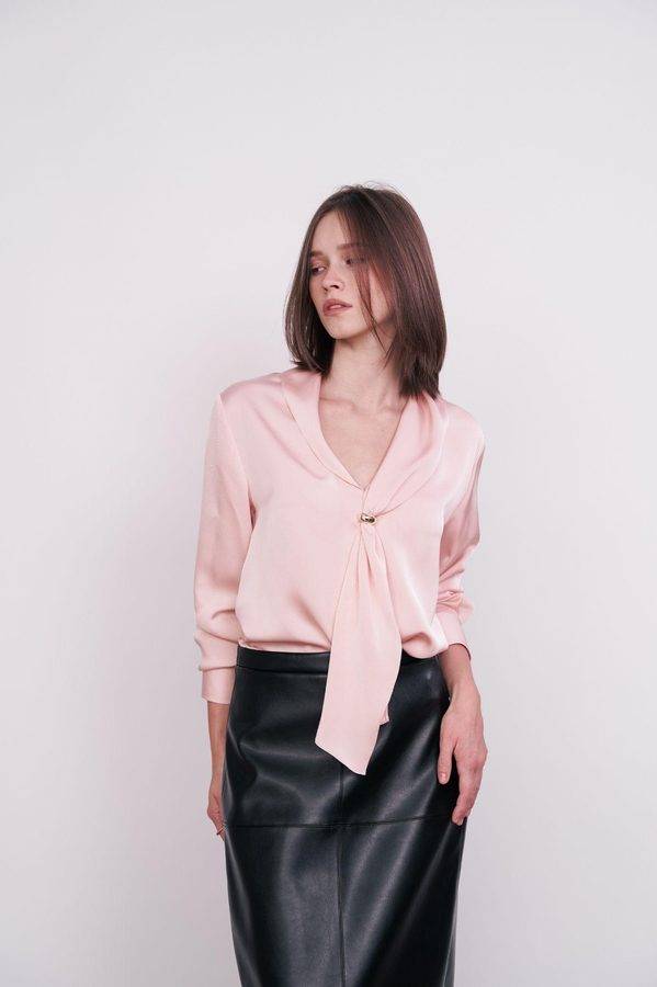 Elegant Tie-Neck Silk Blouse