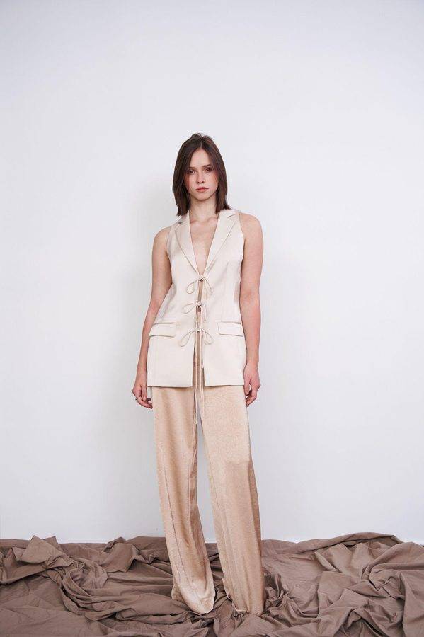 Lace-Up Tailored Vest