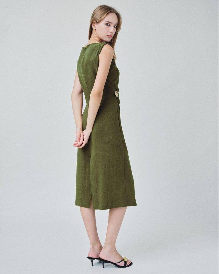 Twist Waist Midi Dress