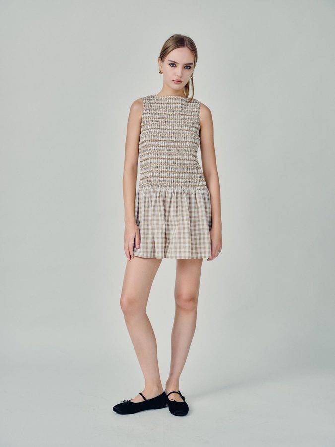 Gathered Ruffle Mini Dress