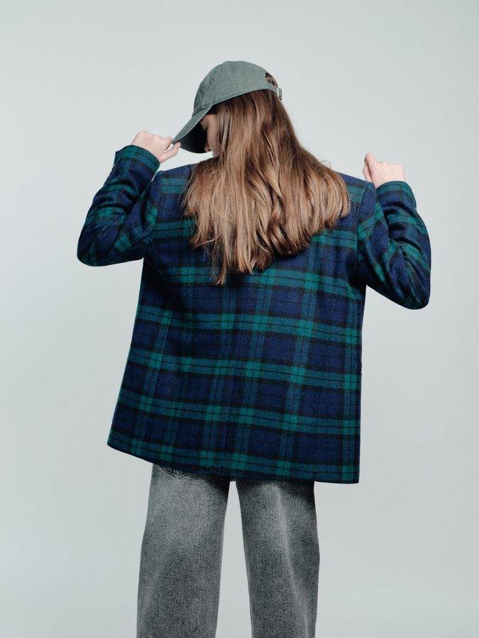Plaid Wool Blazer