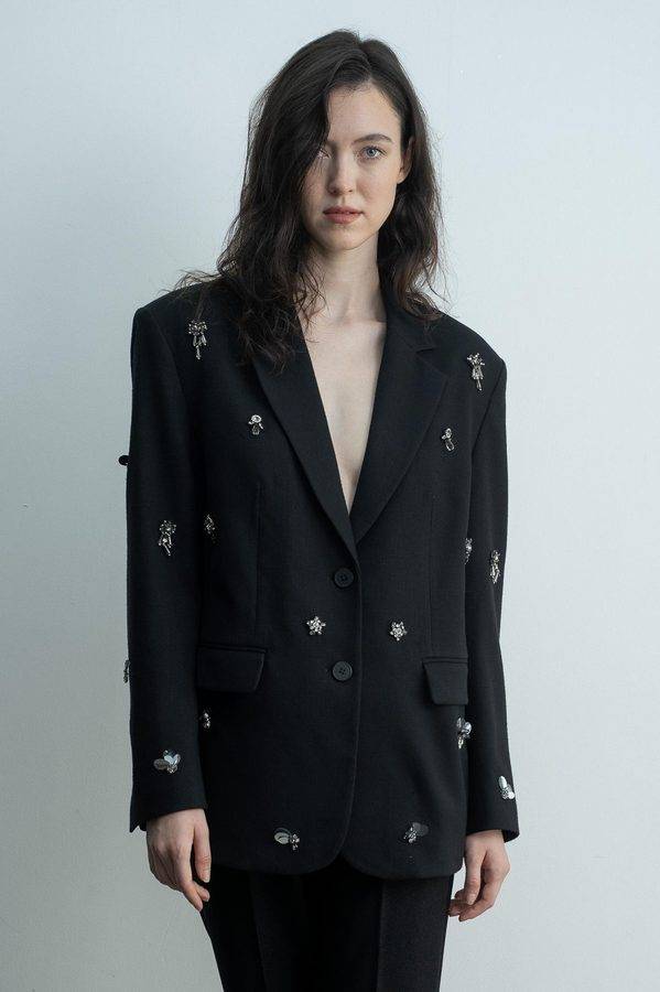 Embellished Black Blazer