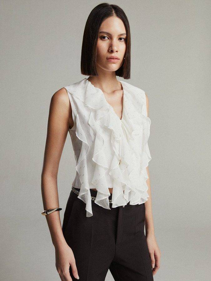 Ruffle Sleeveless Top