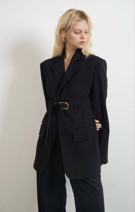 Belted Power Blazer