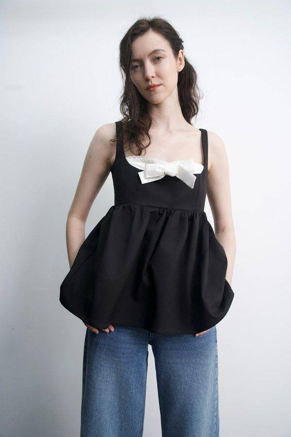 Peplum Bow Top