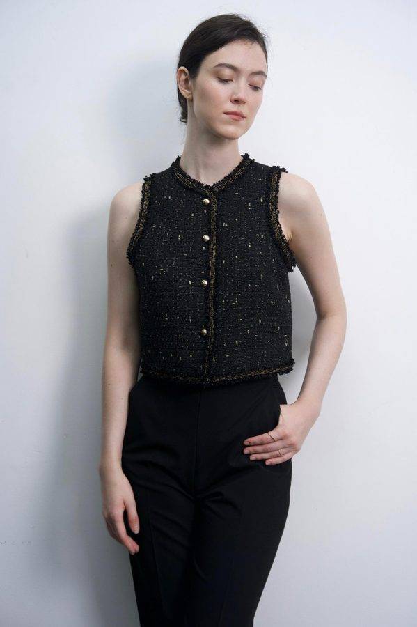 Tweed Crop Vest