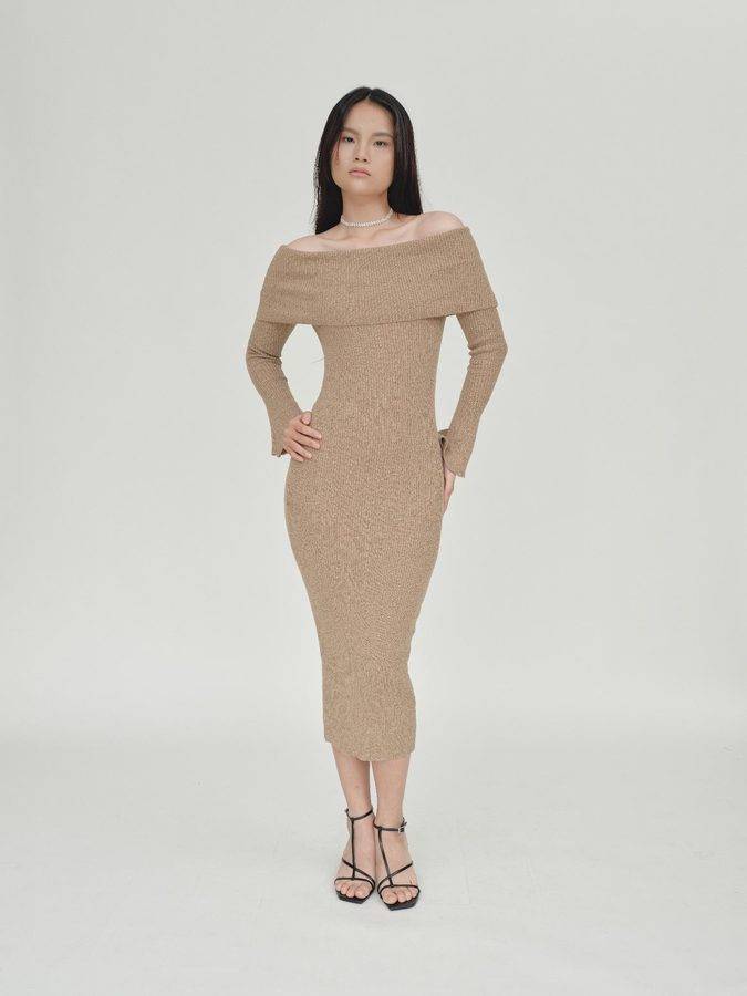 Off Shoulder Knit Dress