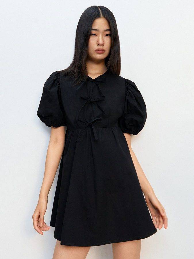 Puffed Sleeves Dress